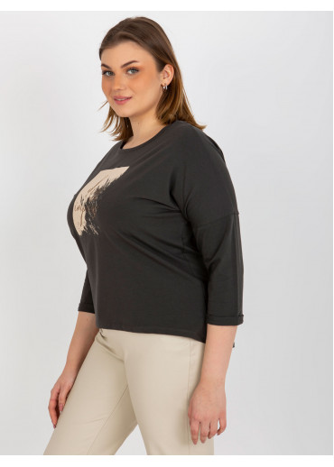 Tmavosivé tričko s potlačou