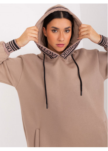 Kapučínovo hnedá mikinová tunika