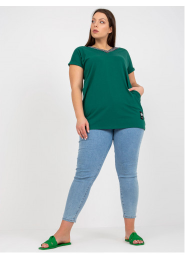 Tmavozelené predĺžené tričko
