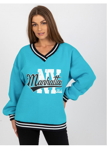 Svetlomodrá mikina s potlačou