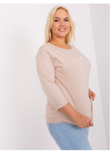 Béžovo hnedé tričko s 3/4 rukávom