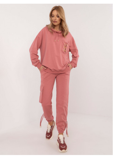 Tmavopúdrovo ružová nadčasová tepláková súprava