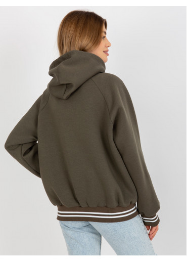 Khaki zelená mikina s kapucňou