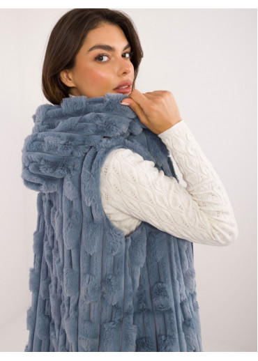 Svetlomodrá dlhá vesta