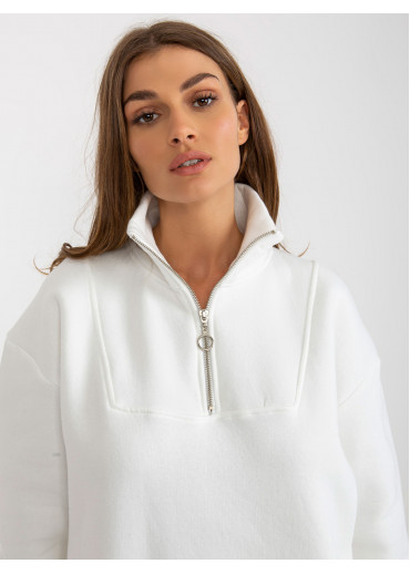 Smotanovo biela predĺžená mikina