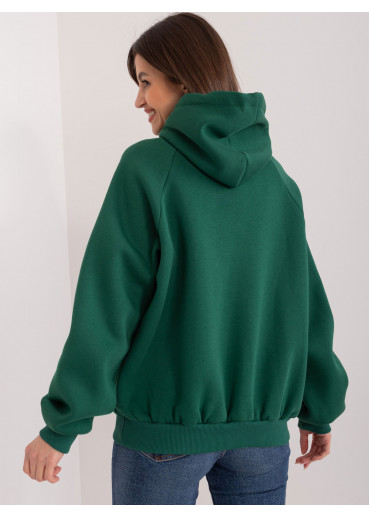 Tmavozelená mikina s kapucňou