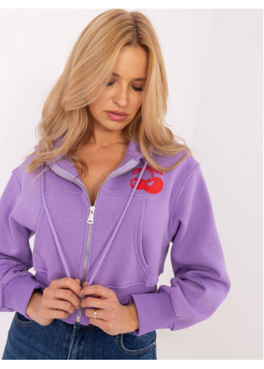 Fialová crop top mikina