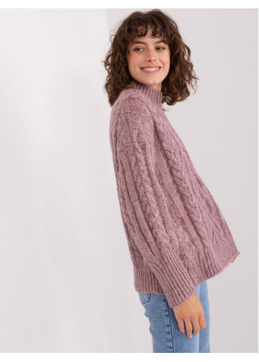 Fialový pletený sveter