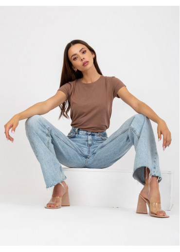 Béžovo hnedé basic tričko