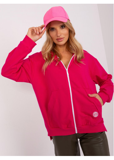 Fuchsiovo ružová mikina s kapucňou