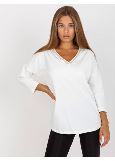 Smotanovo biele tričko s 3/4 rukávom