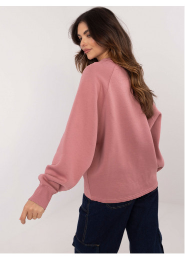 Tmavopúdrovo ružová elegantná mikina