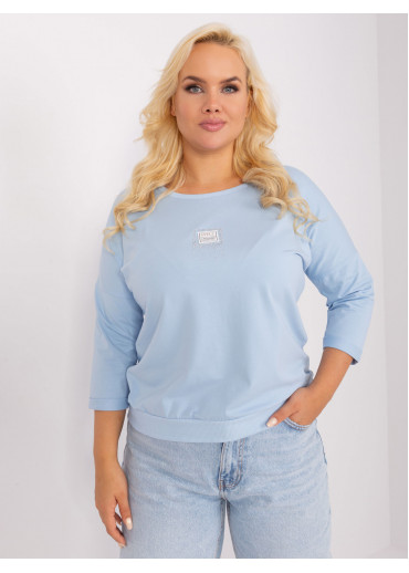 Svetlomodré tričko s 3/4 rukávom