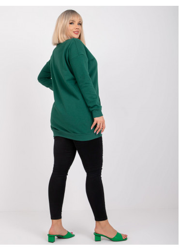 Tmavozelená predĺžená mikina