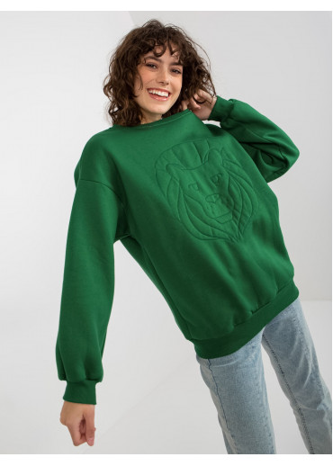 Tmavozelená mikina lev