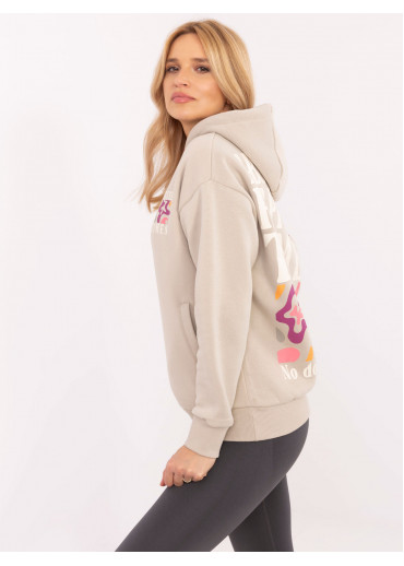 Béžovo hnedá mikina s kapucňou