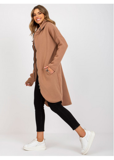 Hnedá predĺžená mikina