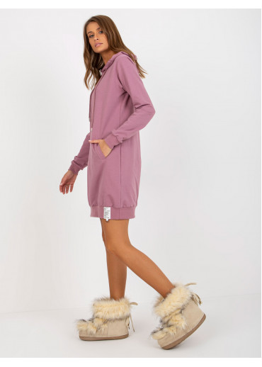 Tmavopúdrovo ružová mikinová tunika