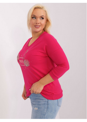 Fuchsiovo ružové tričko s potlačou