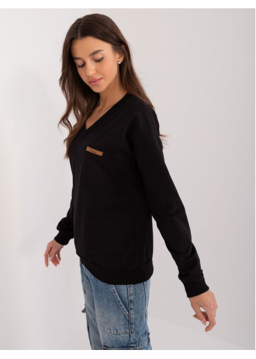 Čierne dámske tričko s dlhým rukávom