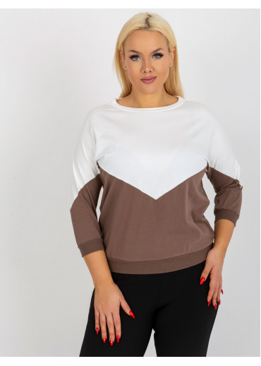 Smotanovo biele dvojfarebné tričko