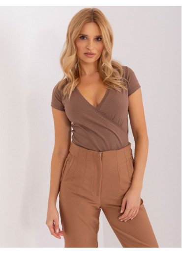 Hnedé zavinovacie tričko