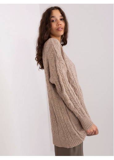 Kapučínovo hnedý predĺžený pulóver