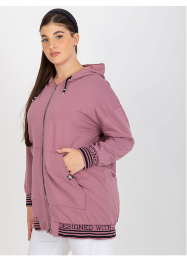 Tmavopúdrovo ružová mikina s kapucňou