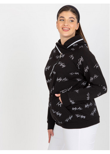 Čierna mikina s kapucňou