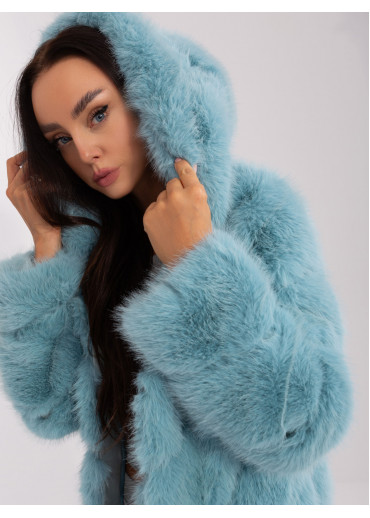 Mätovo zelená kožušinová bunda