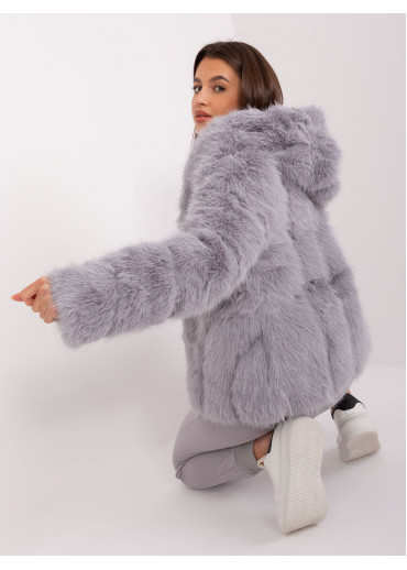 Sivá kožušinová bunda