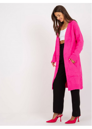 Neónovo ružový kardigán