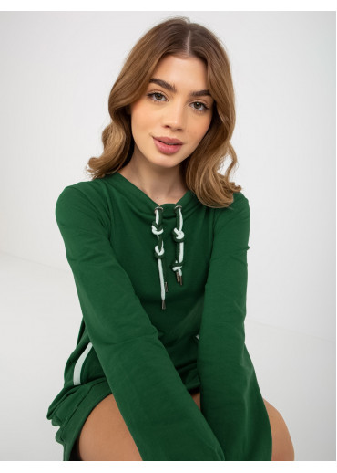 Tmavozelená mikinová tunika