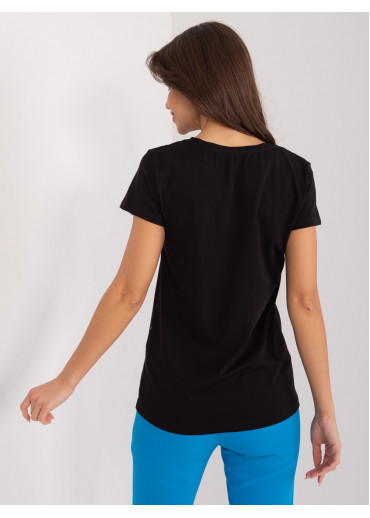 Čierne dámske tričko s krátkym rukávom