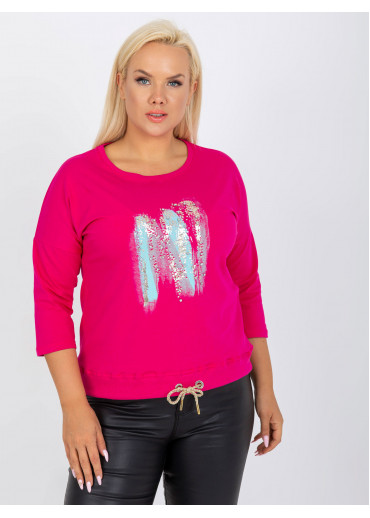 Fuchsiovo ružové tričko s potlačou