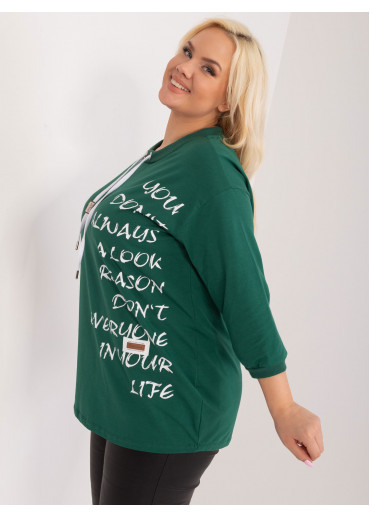 Tmavozelené tričko s potlačou