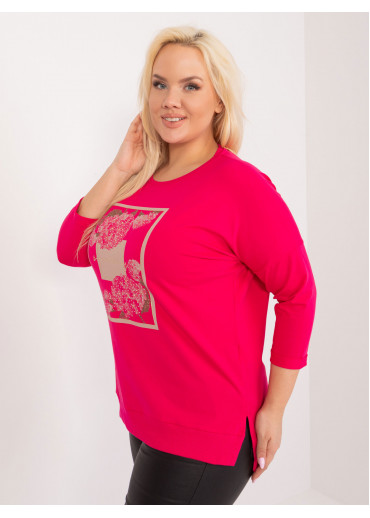 Fuchsiovo ružové tričko s potlačou