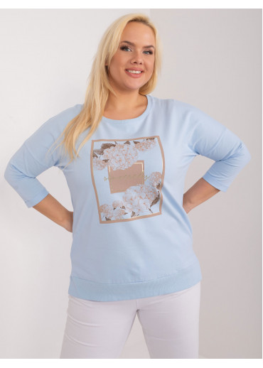 Svetlomodré tričko s potlačou