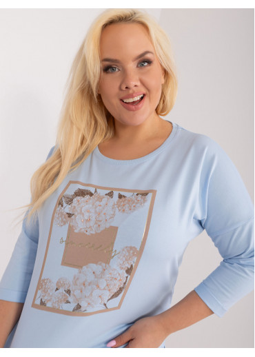 Svetlomodré tričko s potlačou