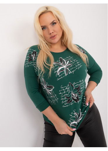 Tmavozelené tričko s potlačou