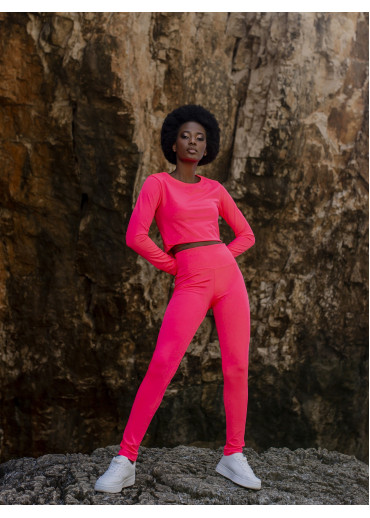 Neónovo ružový športový komplet