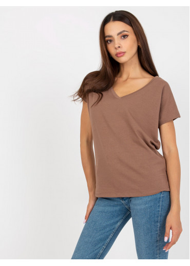 Béžovo hnedé basic tričko