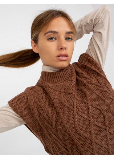 Hnedá pletená vesta