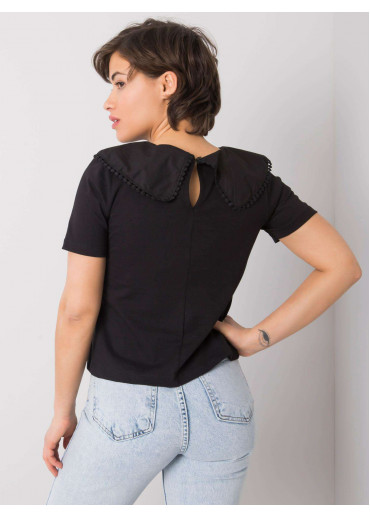 Čierne tričko s golierom