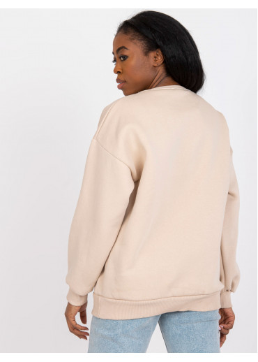 Béžovo hnedá basic mikina