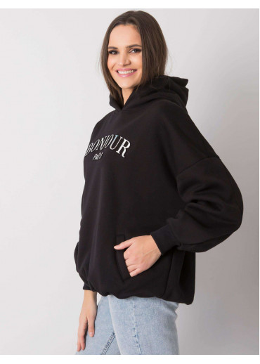 Čierna mikina s kapucňou