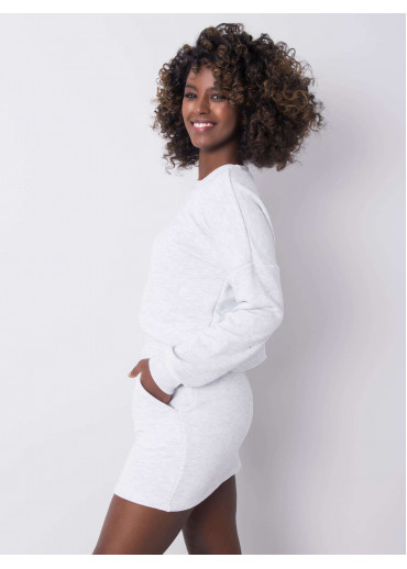 Svetlosivá teplákova súprava so sukňou