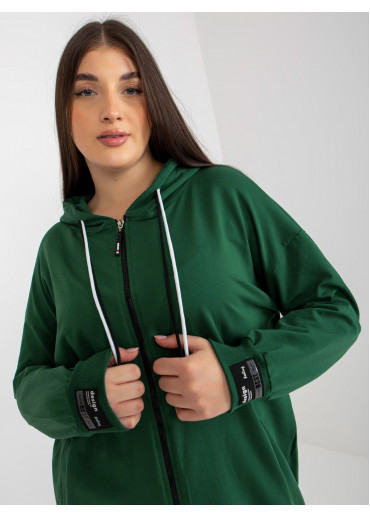 Tmavozelená mikina s kapucňou