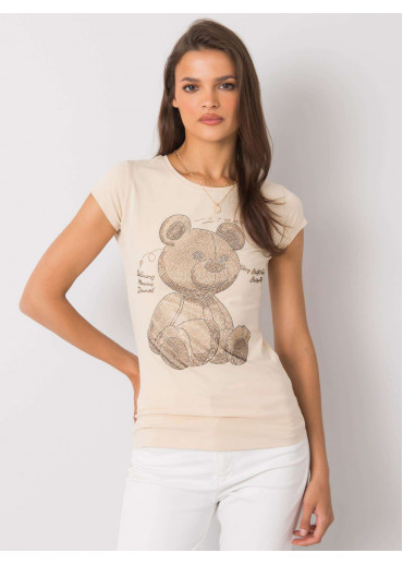 Béžovo hnedé bavlnené tričko