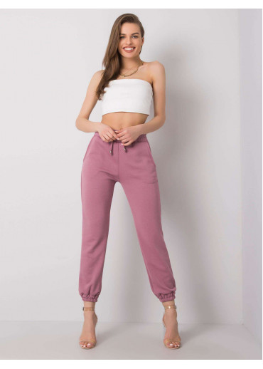 Tmavopúdrovo ružové basic tepláky